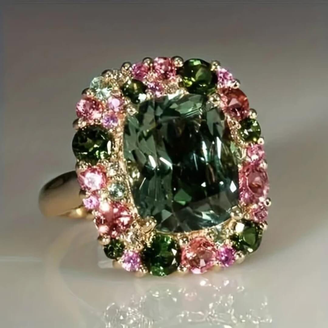 Luxury Multicolor Gemstone Cocktail Ring - Diane Jewelry