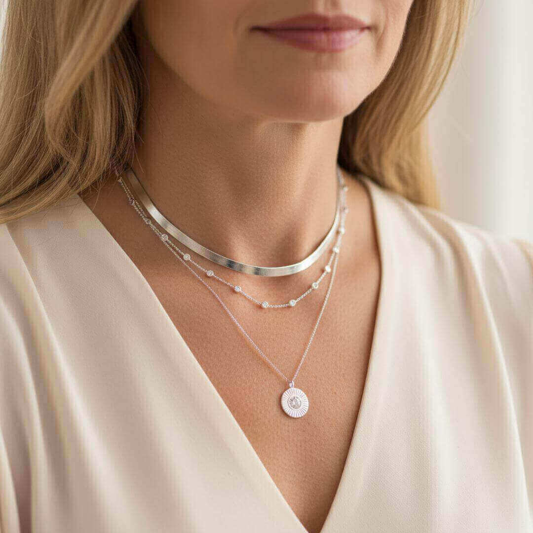 Layered Silver Chain Necklace