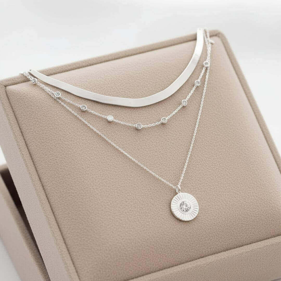 Layered Silver Chain Necklace