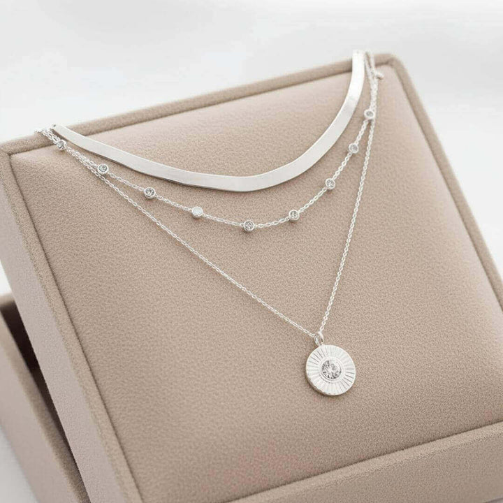 Layered Silver Chain Necklace
