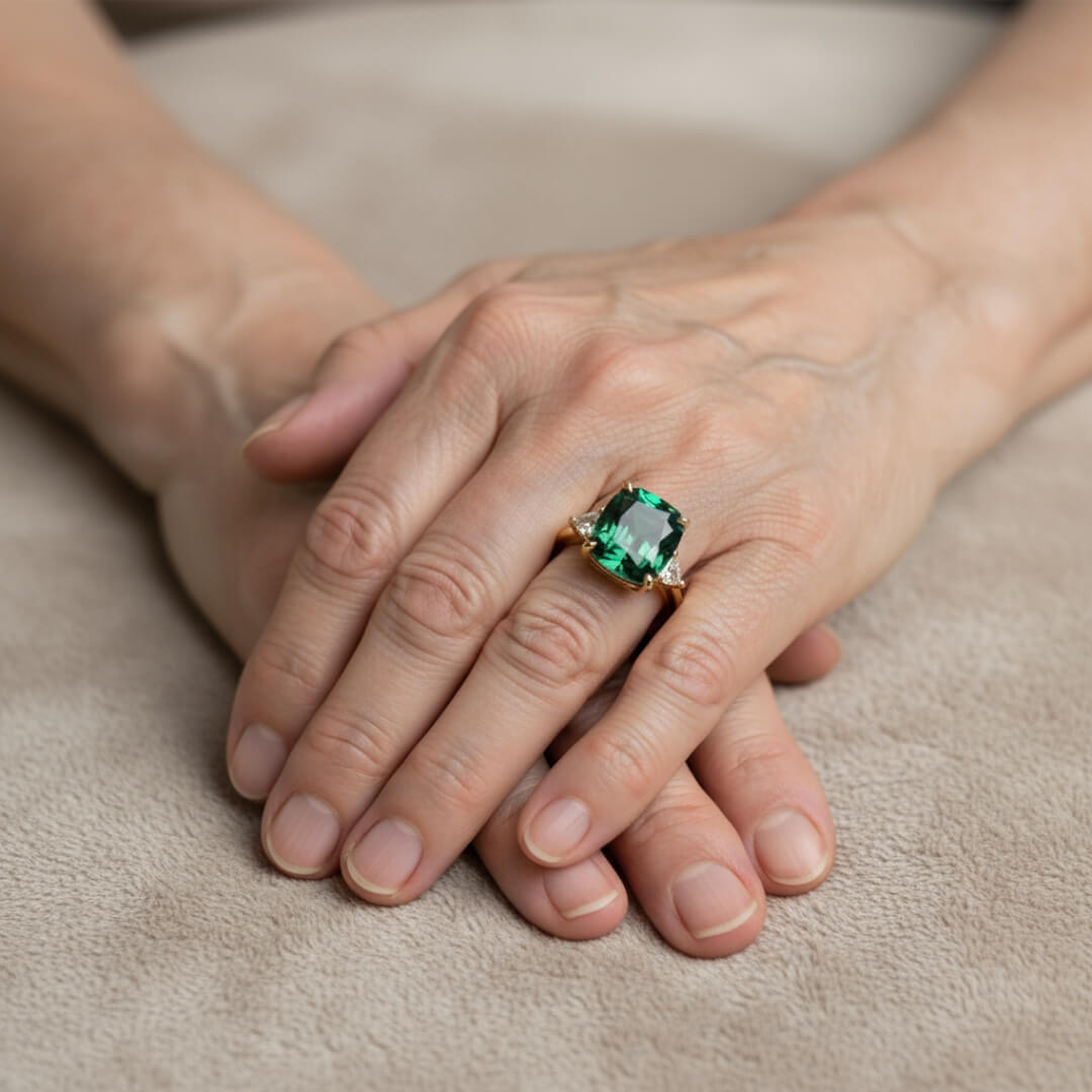 Emerald Cut Green Gem Ring