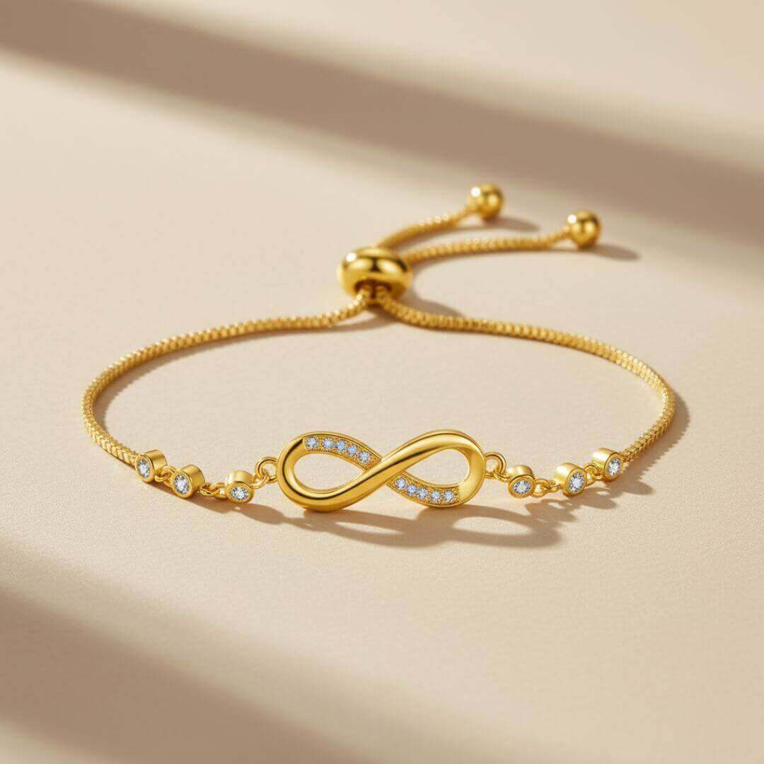 Gold Infinity Adjustable Bolo Bracelet