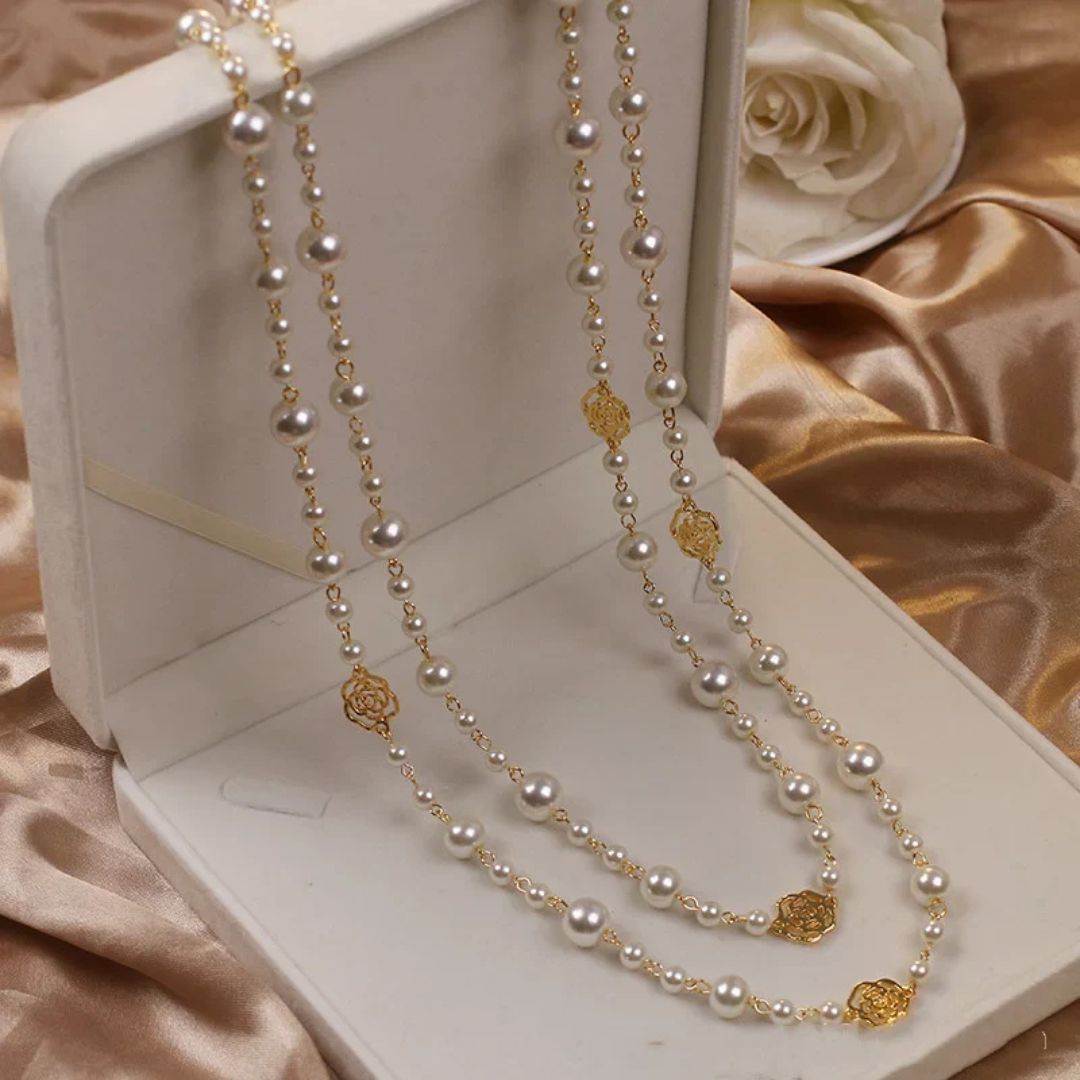 Freshwater Pearl Gold Layered Necklace - Diane Jewelry