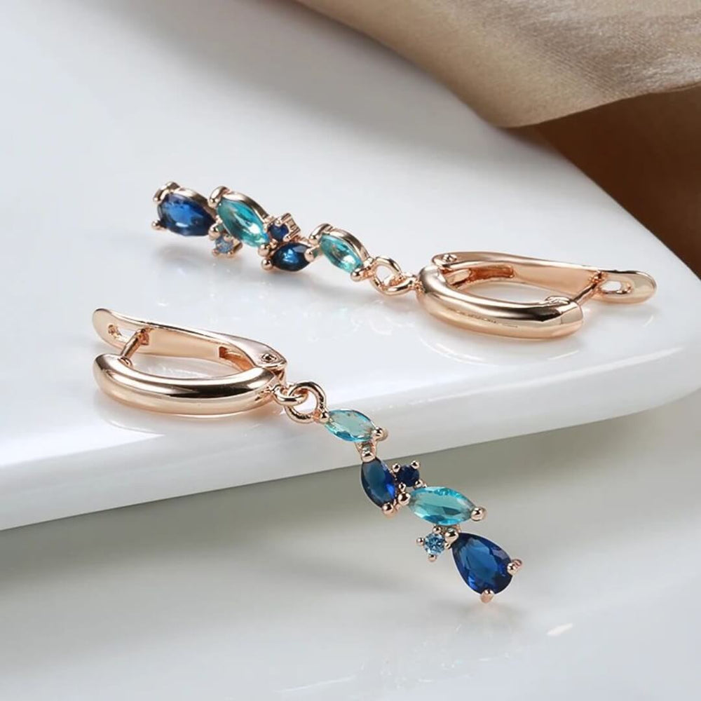 Elegant Blue Drop Dangle Earrings - Diane Jewelry