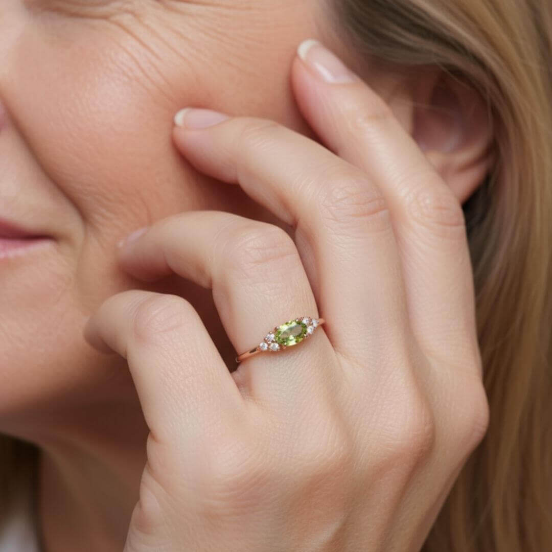 Delicate Green Gemstone Ring