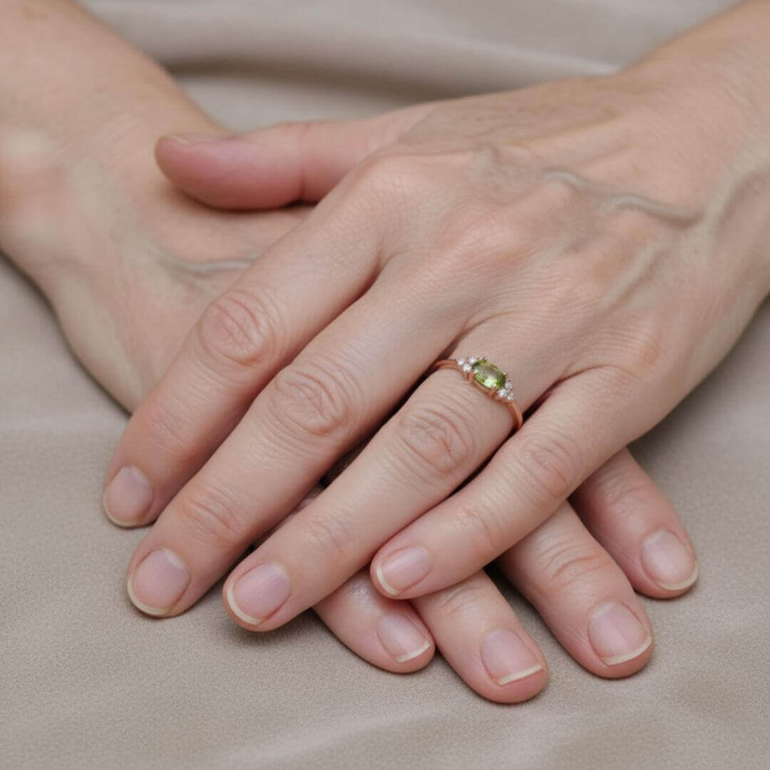 Delicate Green Gemstone Ring