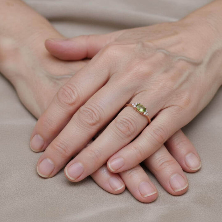 Delicate Green Gemstone Ring