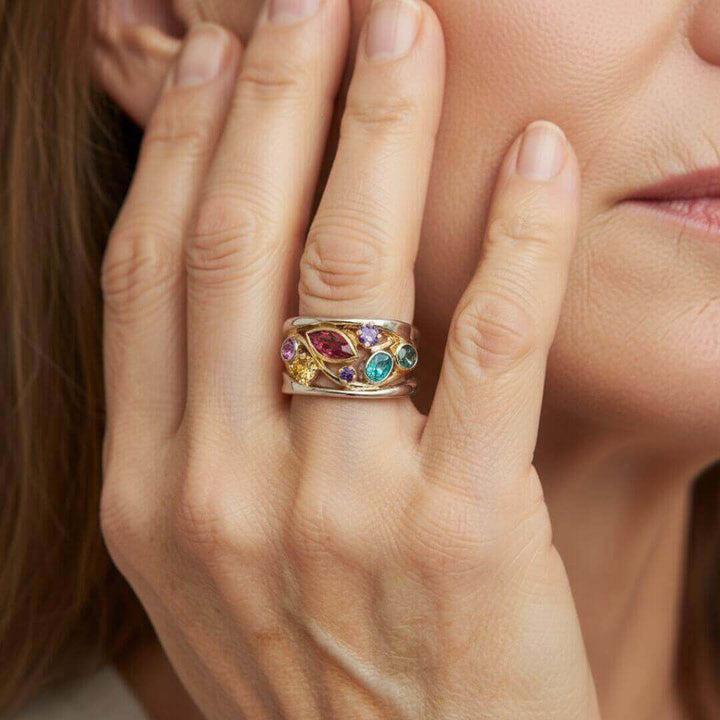 Colorful Gemstone Boho Statement Ring