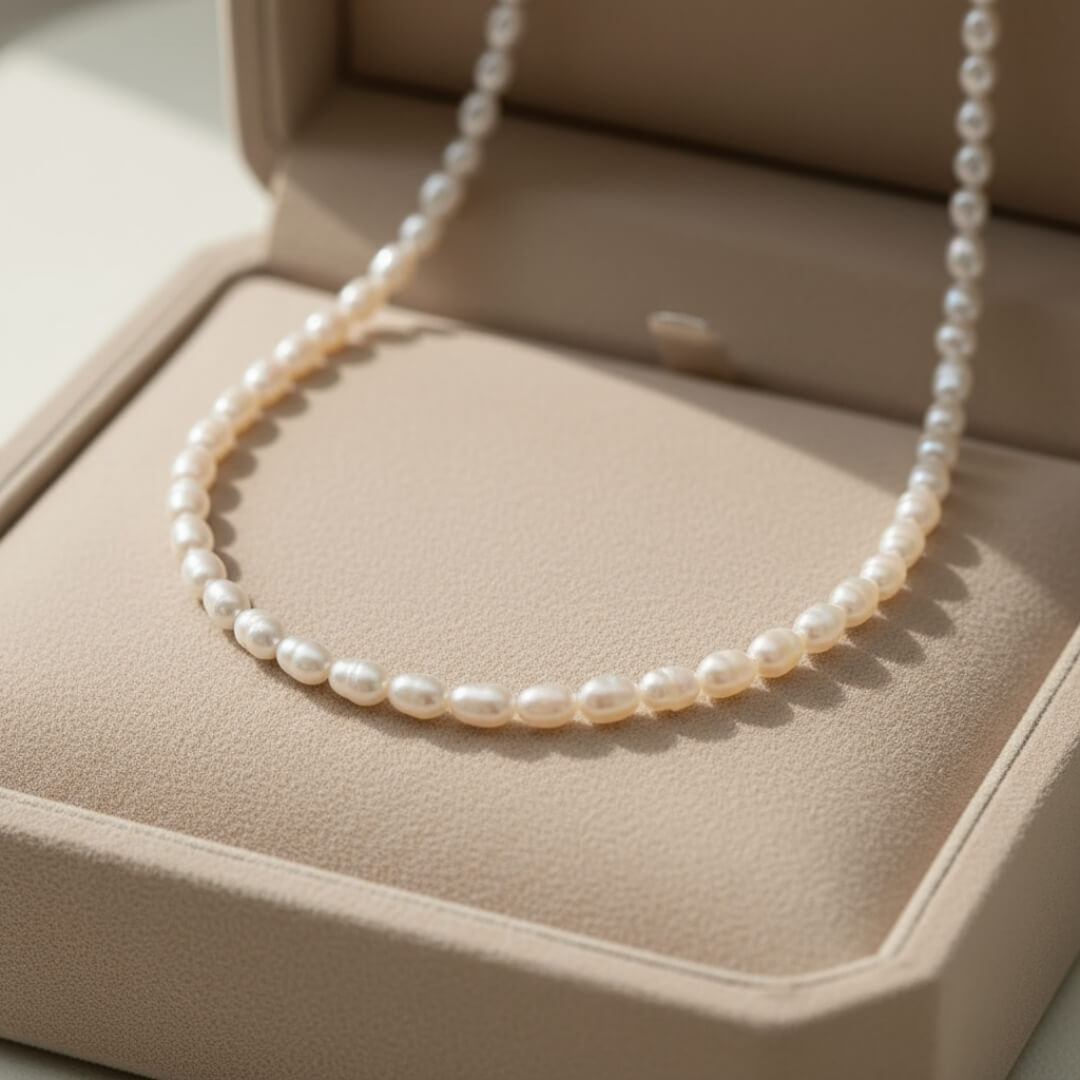 Sterling Silver Minimalist Pearl Necklace