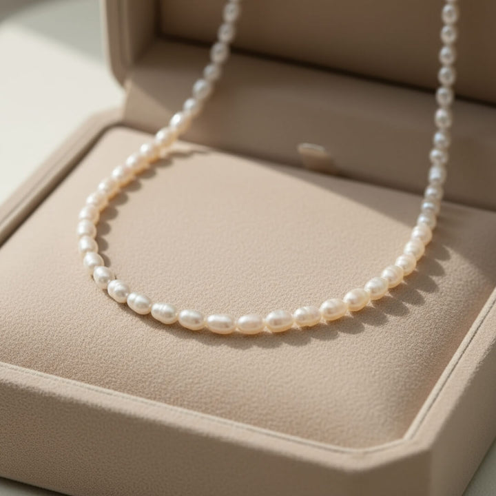 Sterling Silver Minimalist Pearl Necklace