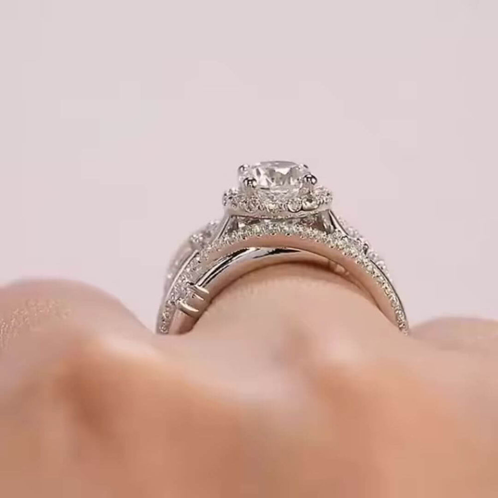 Multi Band Silver Engagement Ring - Diane Jewelry