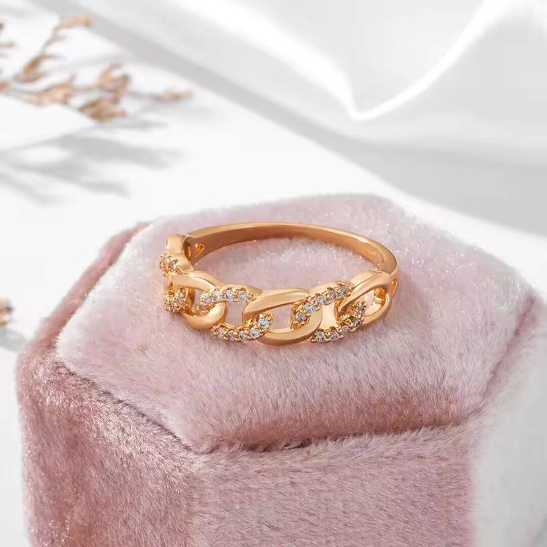 Gold Chain Link Statement Ring - Diane Jewelry
