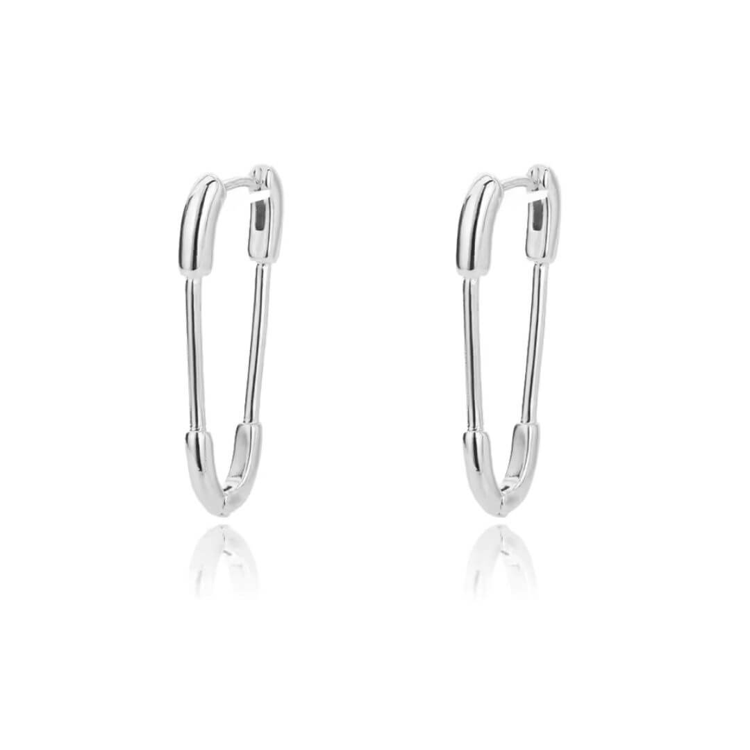 Gold Safety Pin Drop Earrings - Diane Jewelry