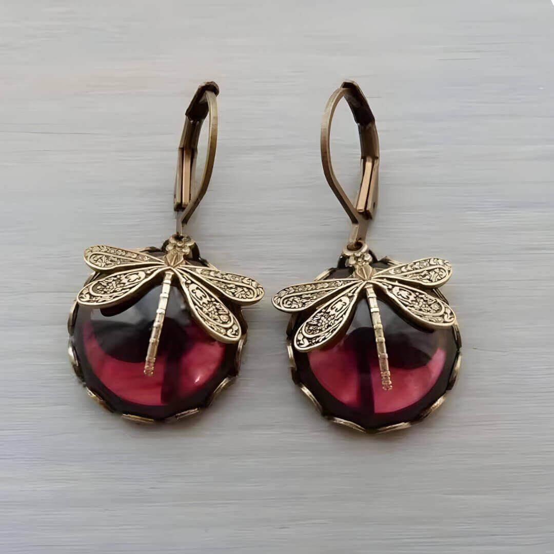 Vintage Dragonfly Dangle Earrings