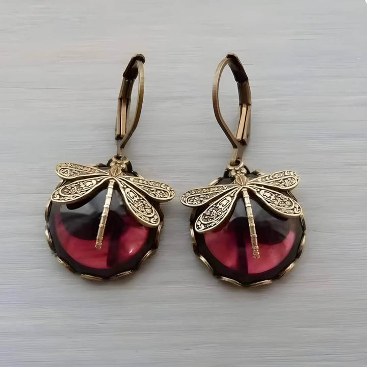 Vintage Dragonfly Dangle Earrings