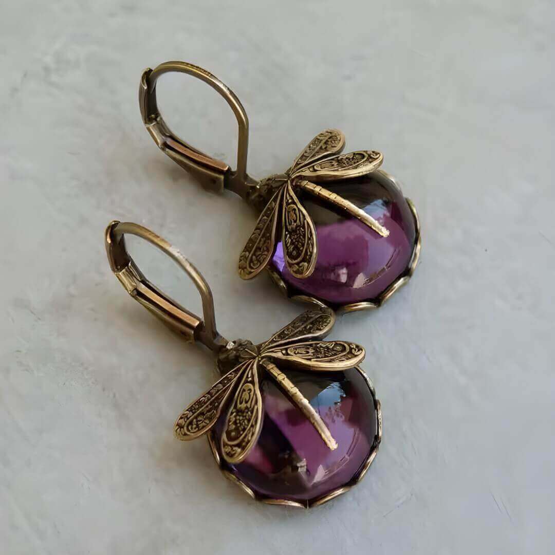 Vintage Dragonfly Dangle Earrings