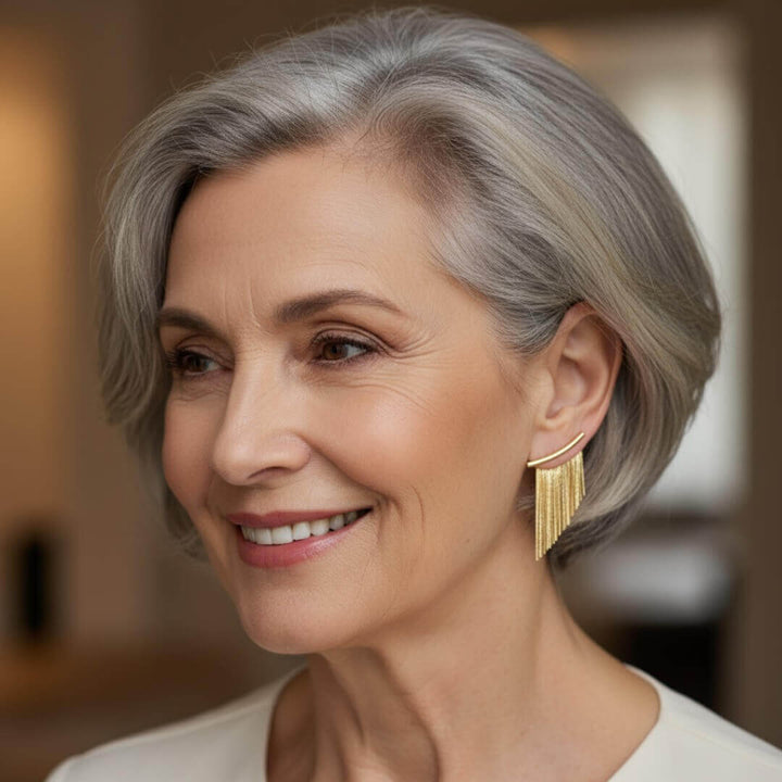 Gold Fringe Statement Earrings
