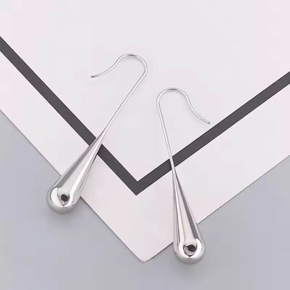 Gold Teardrop Minimalist Dangle Earrings - Diane Jewelry