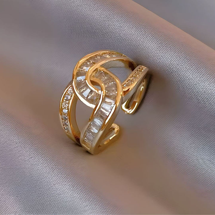 Intertwined Gold Diamond Ring