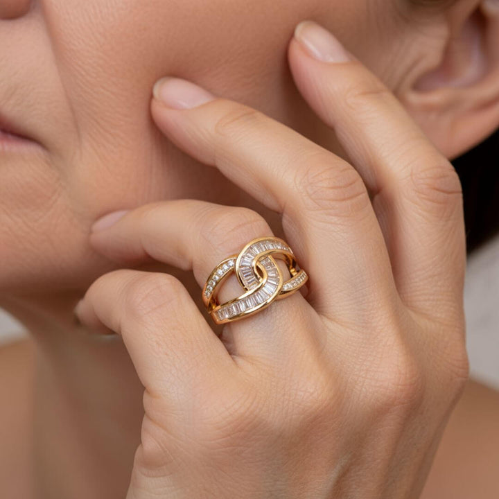 Intertwined Gold Diamond Ring