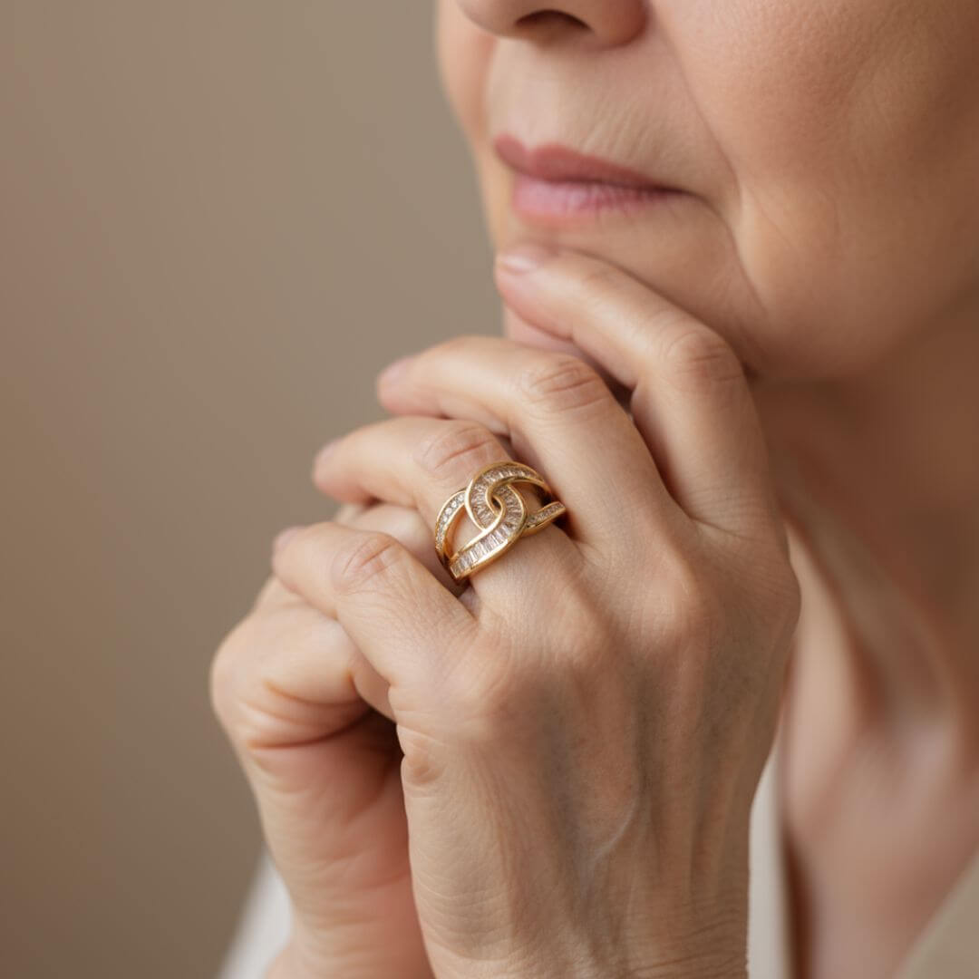 Intertwined Gold Diamond Ring