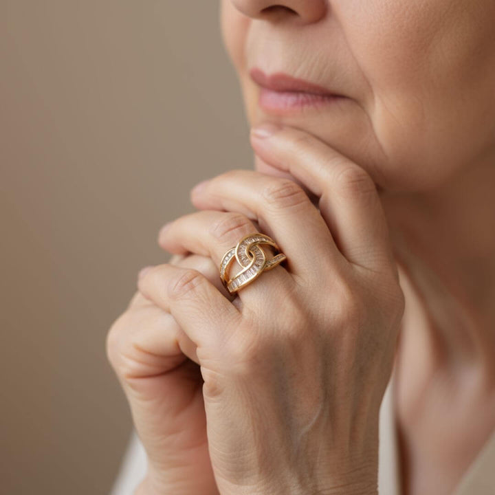 Intertwined Gold Diamond Ring