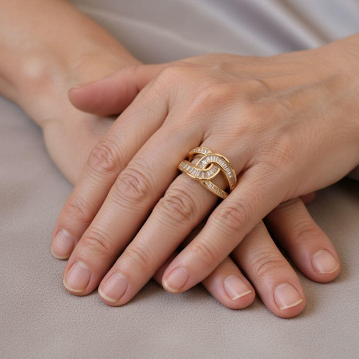 Intertwined Gold Diamond Ring