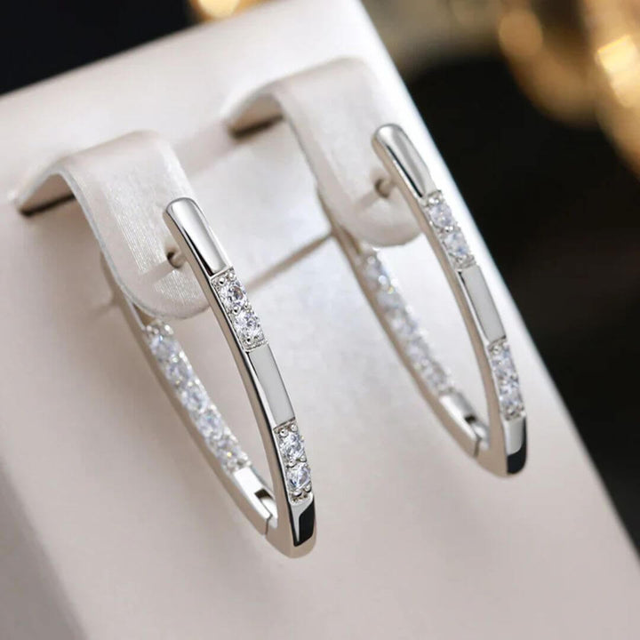 Gold Diamond Hoop Earrings