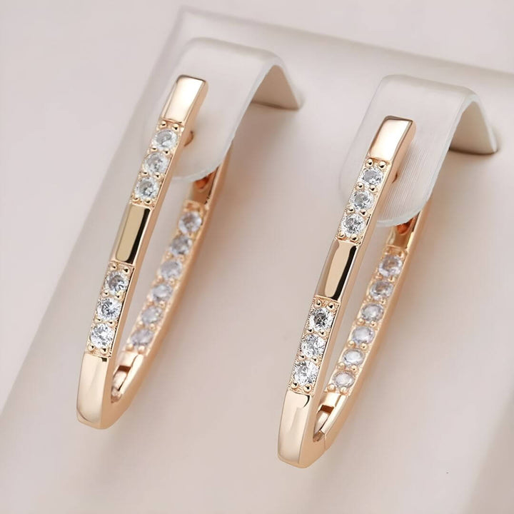 Gold Diamond Hoop Earrings