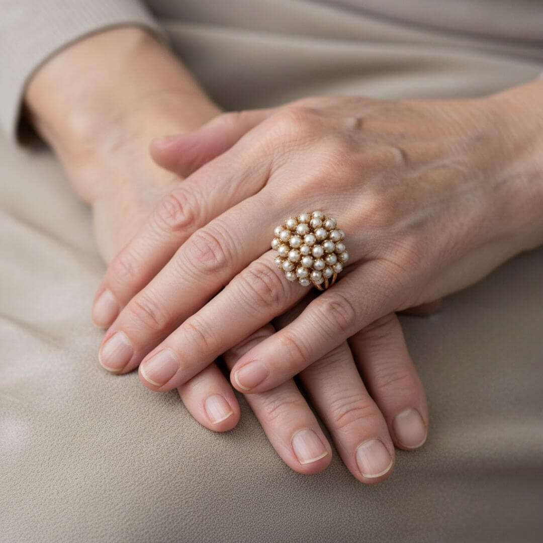 Vintage Pearl Cluster Ring