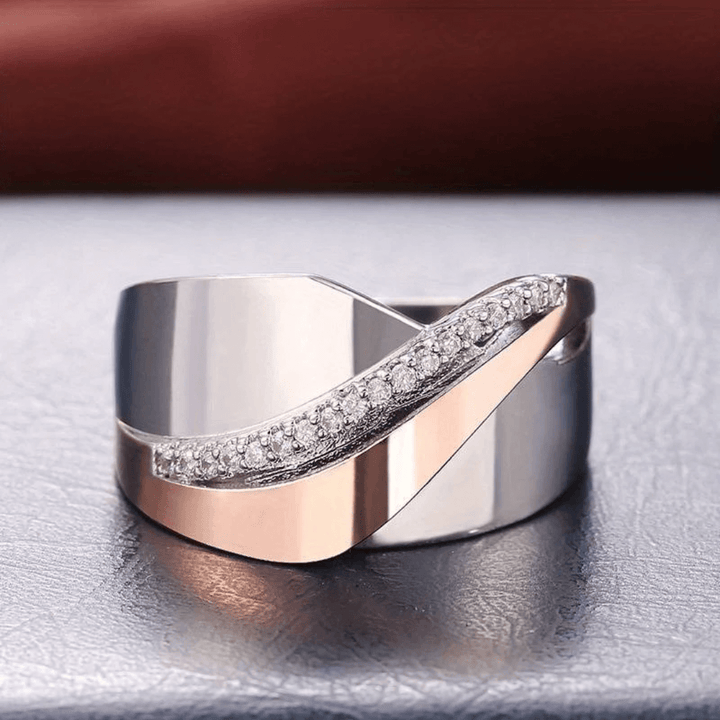 Two Tone Diamond Band Ring
