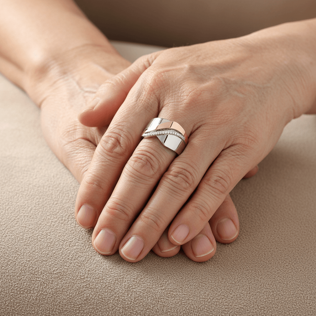 Two Tone Diamond Band Ring