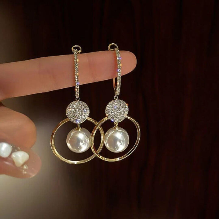 Crystal Pearl Dangle Earrings