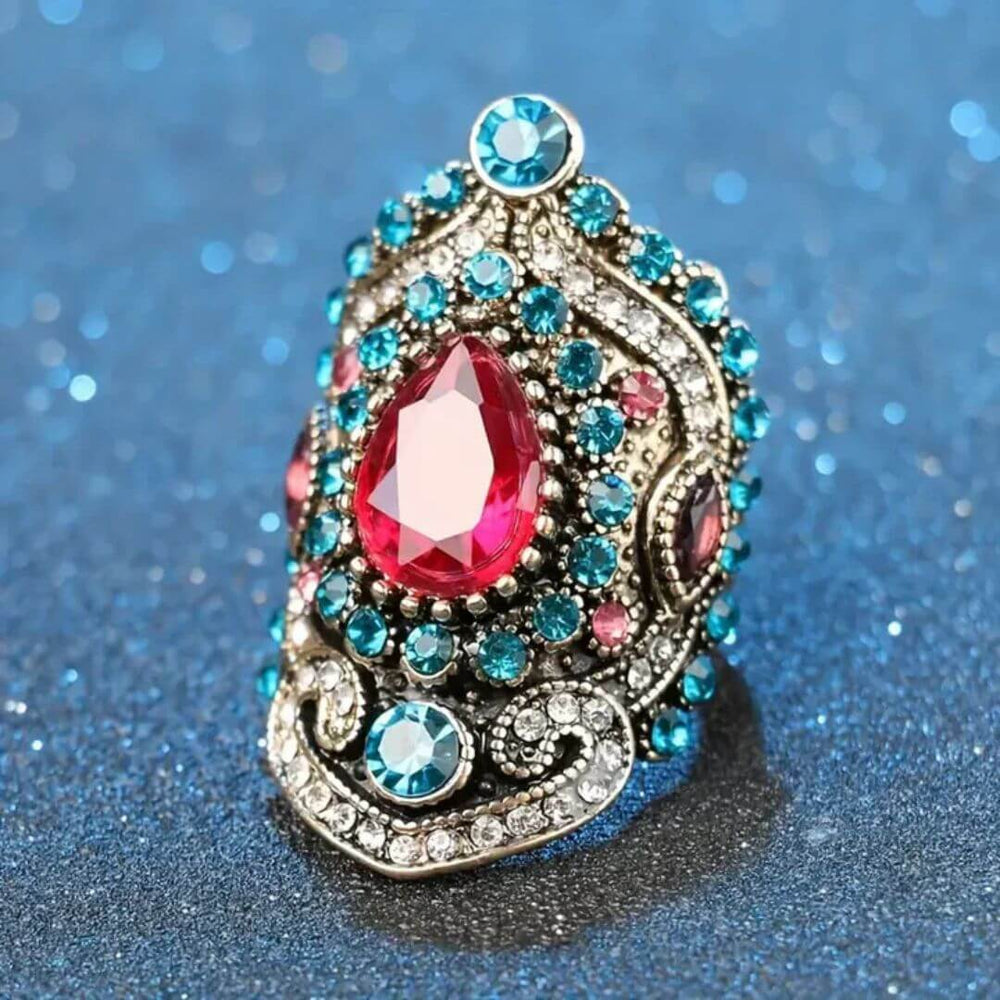 Vintage Crystal Statement Cocktail Ring - Diane Jewelry