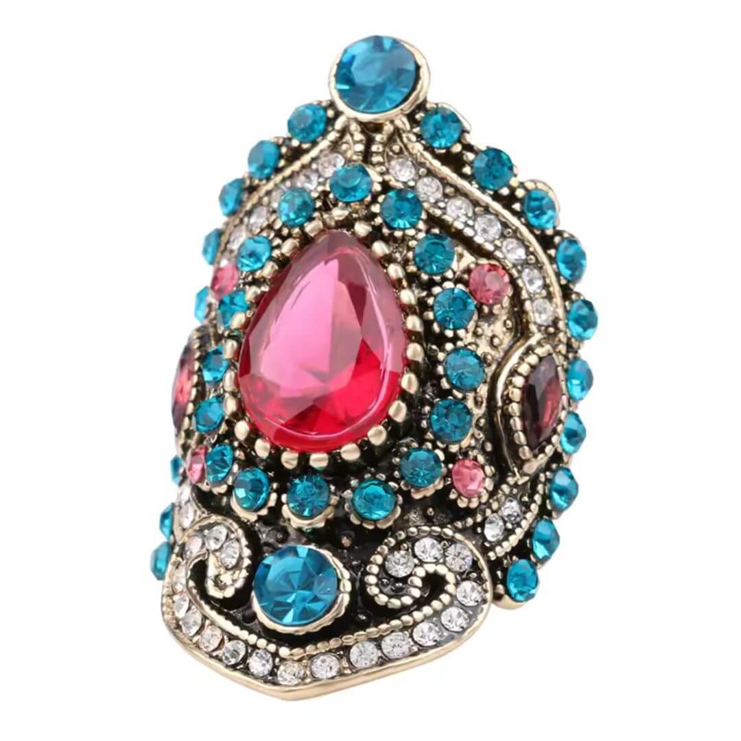 Vintage Crystal Statement Cocktail Ring - Diane Jewelry