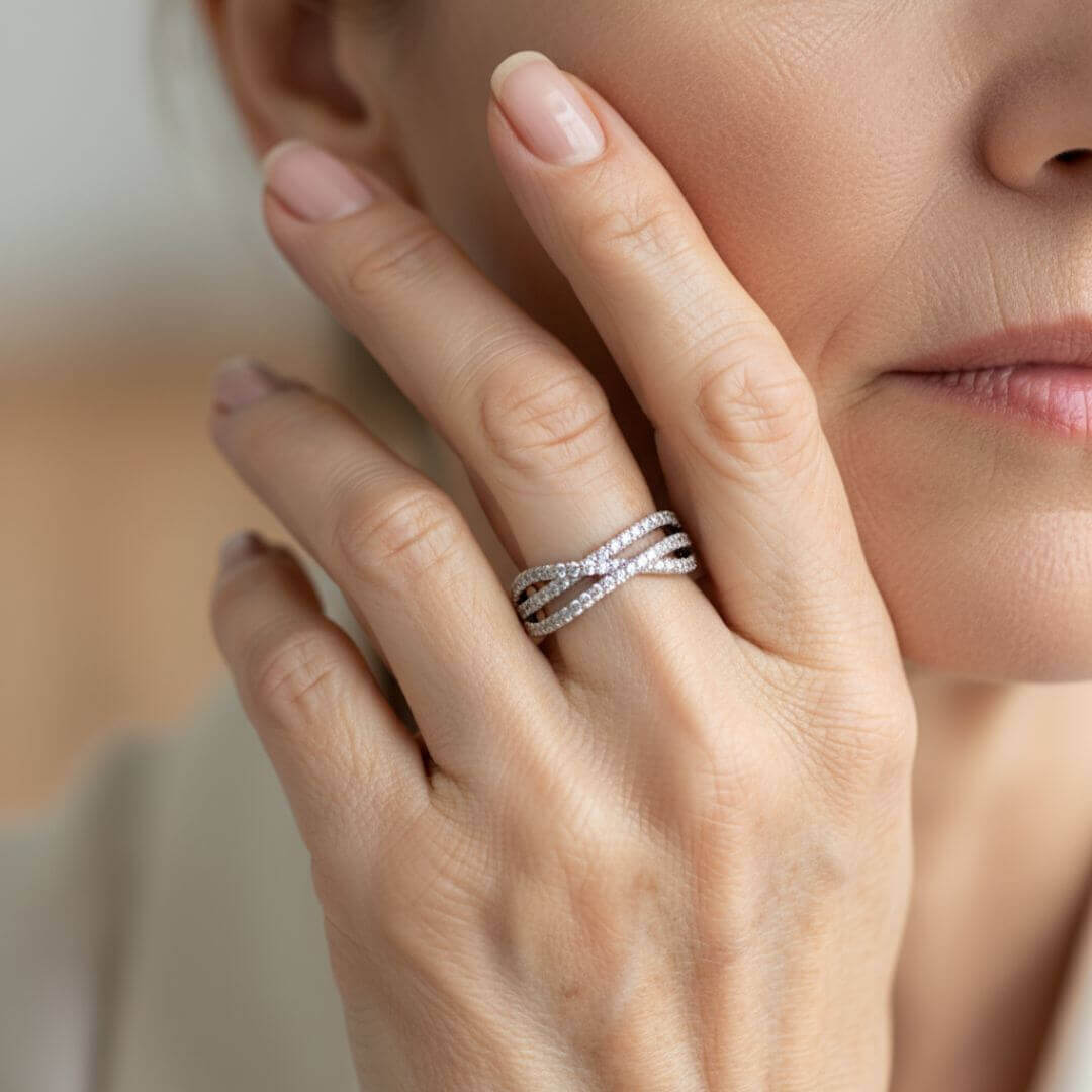 Criss Cross Sterling Silver Ring