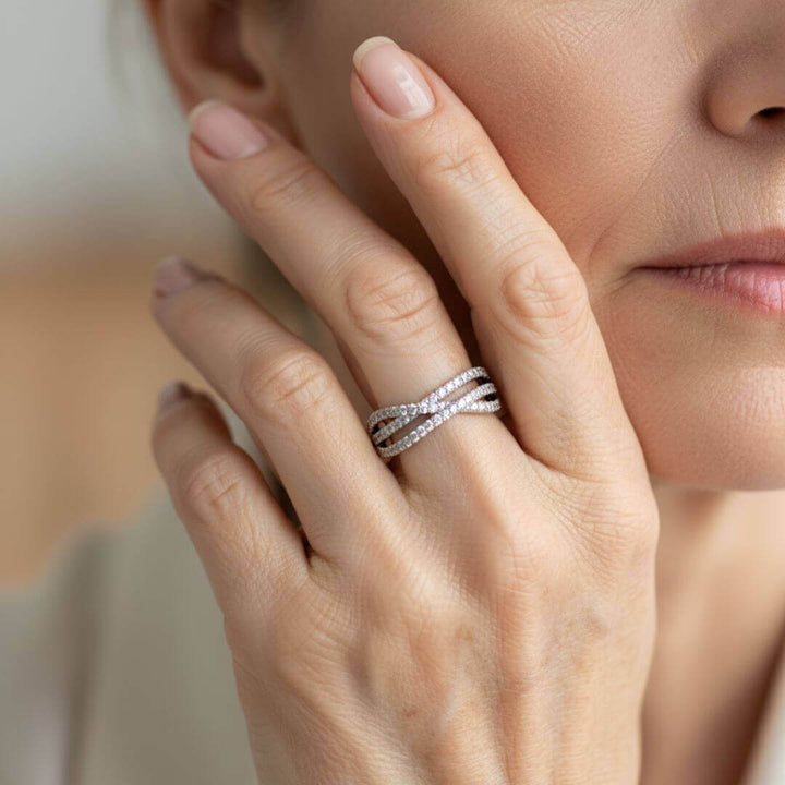 Criss Cross Sterling Silver Ring