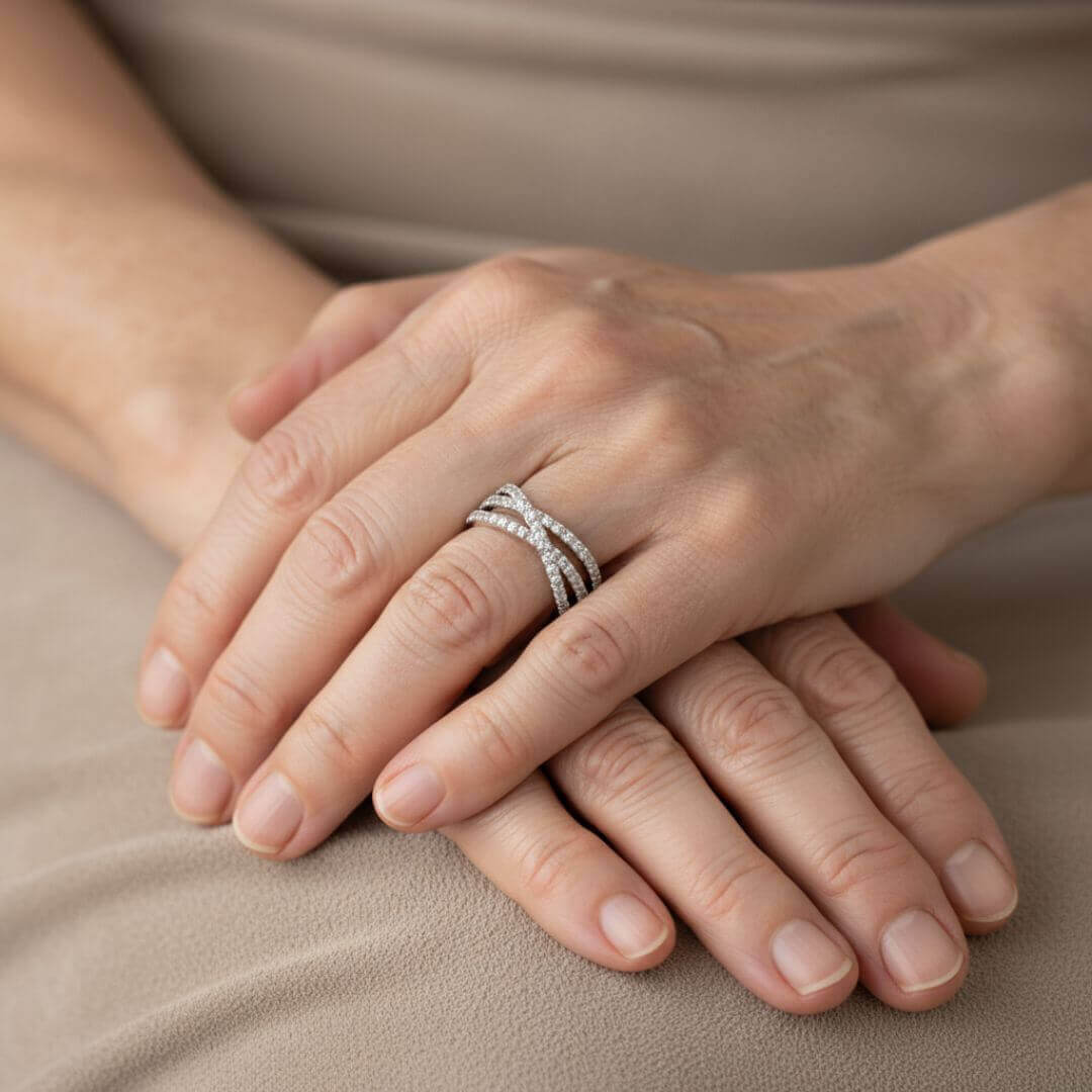 Criss Cross Sterling Silver Ring