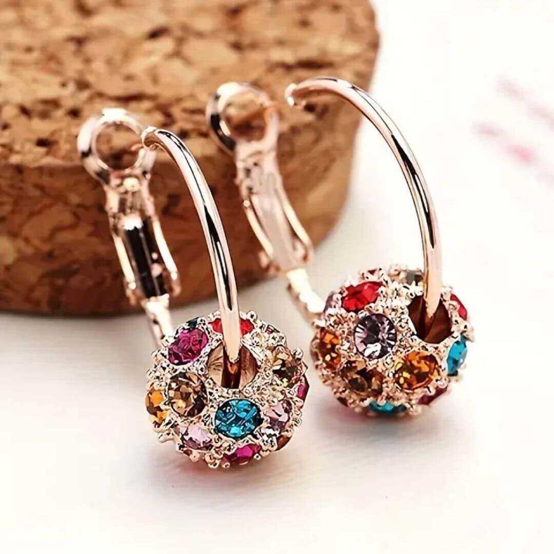 Rainbow Gem Dangle Earrings - Diane Jewelry