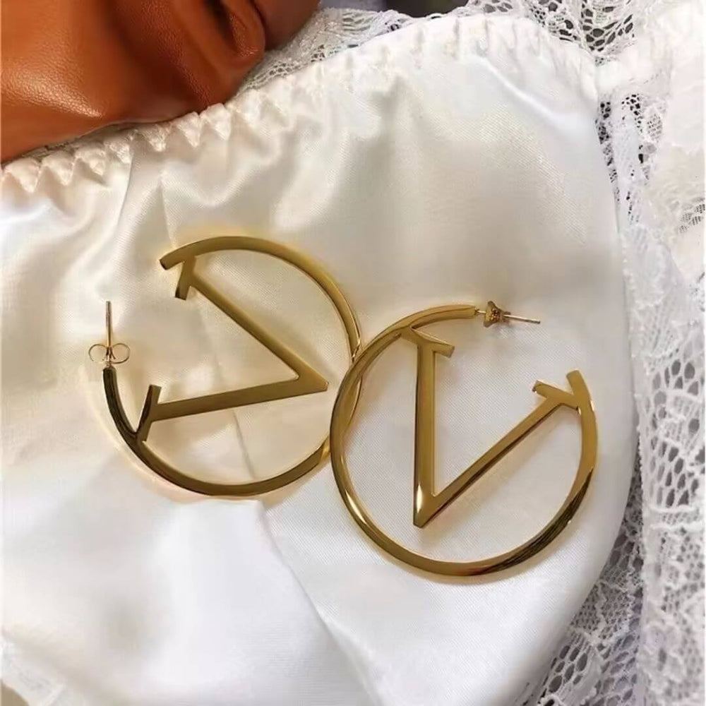 Gold Geometric Statement Hoop Earrings - Diane Jewelry