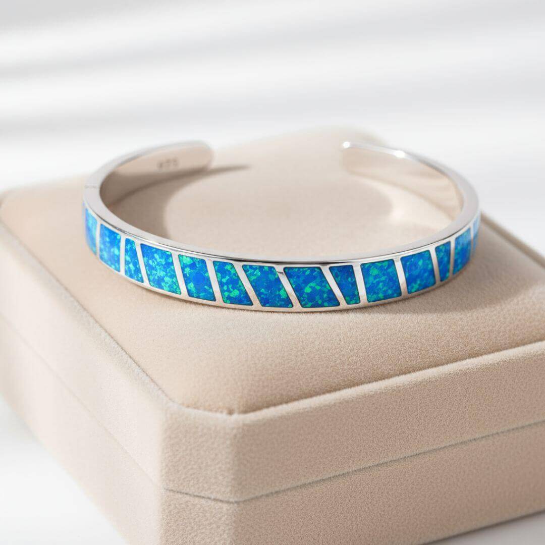 Sterling Silver Opal Cuff Bracelet