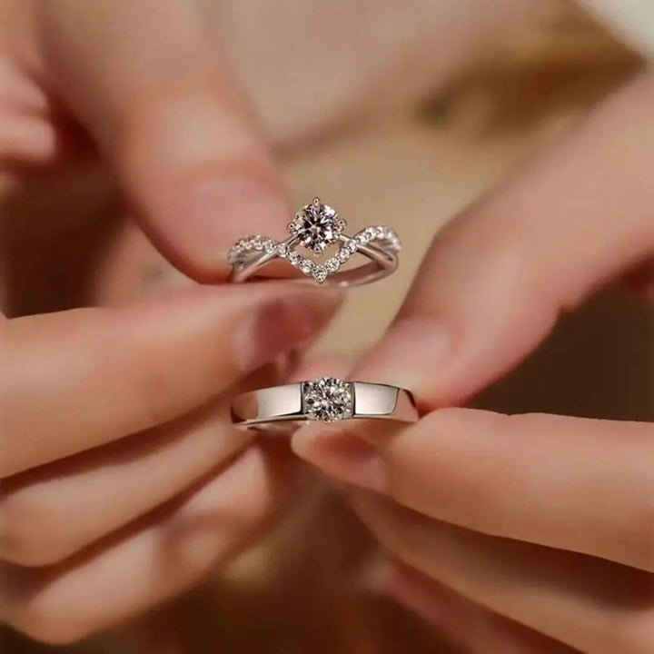 Matching Couple Engagement Ring Set - Diane Jewelry