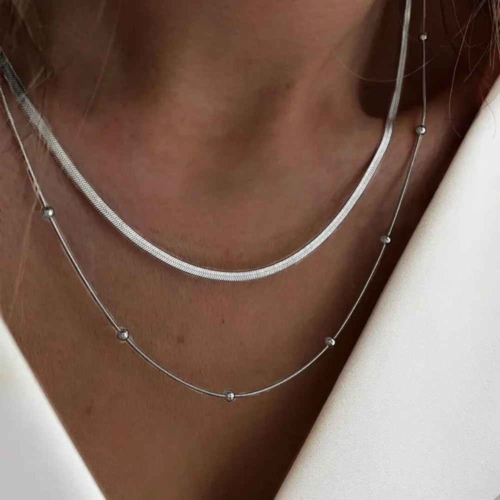 Minimalist Layered Gold Necklace Set - Diane Jewelry