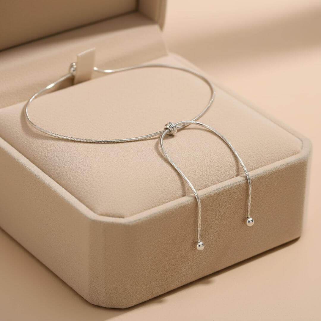 Adjustable Silver Knot Anklet Bracelet