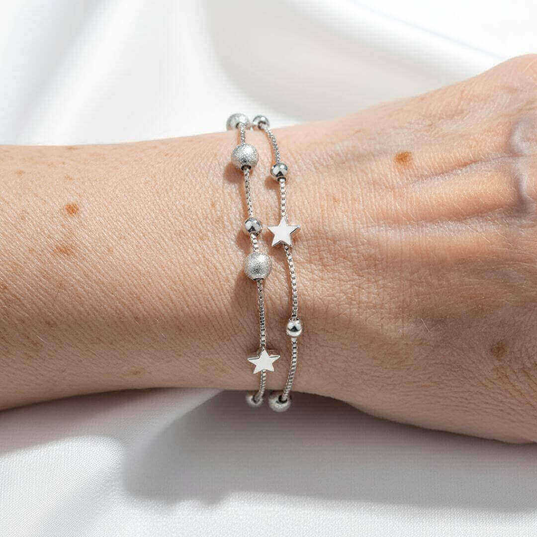Sterling Silver Star Double Bracelet