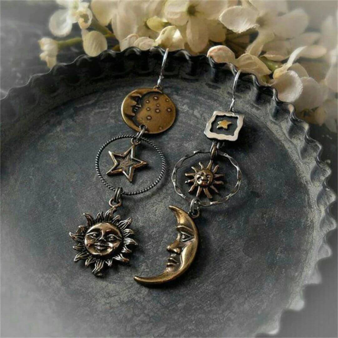 Celestial Sun Moon Star Earrings - Diane Jewelry