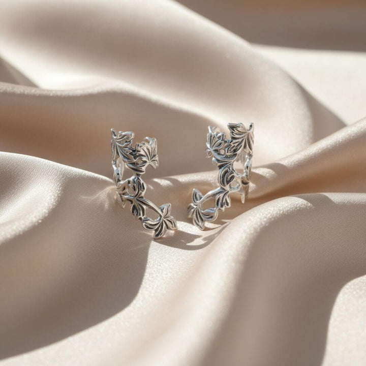 Silver Leaf Vine Ear Cuff