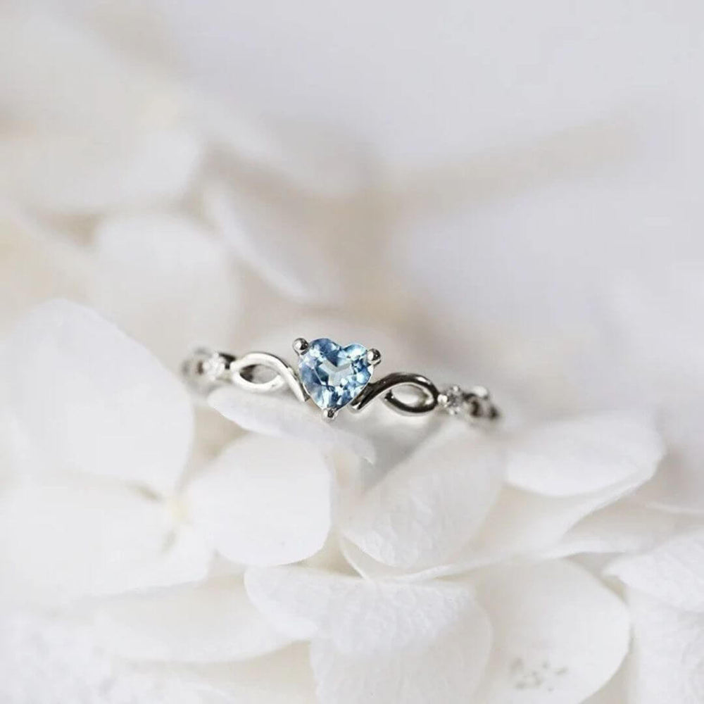 Gold Gem Heart Infinity Ring - Diane Jewelry