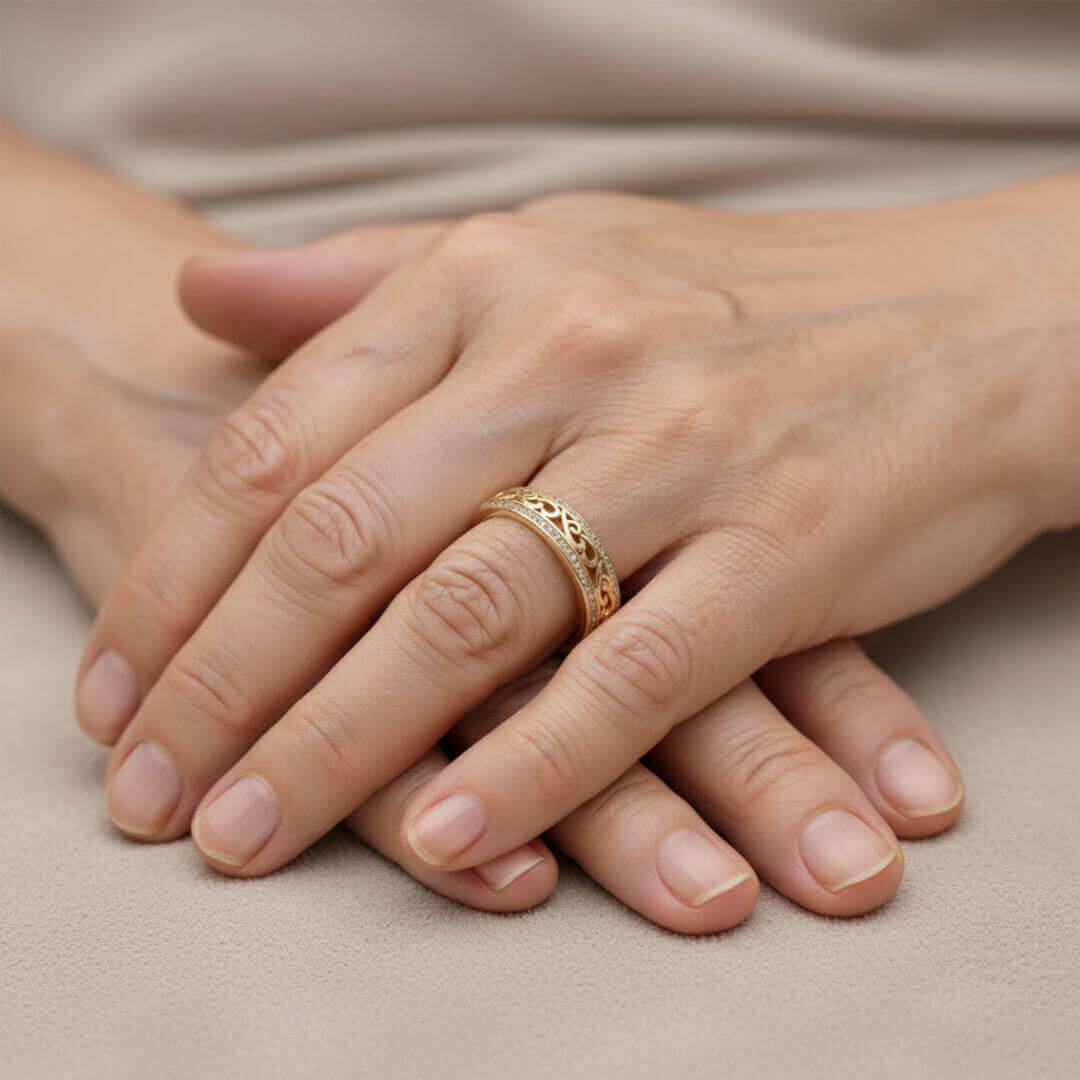 Gold Filigree Eternity Band Ring