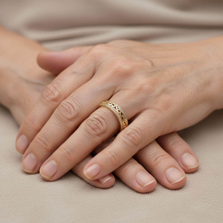 Gold Filigree Eternity Band Ring